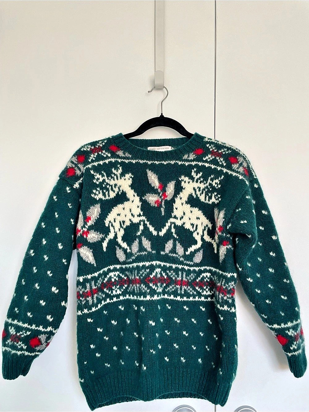 Holiday Fair Isle Reindeer Sweater 100% Wool Ralph Lauren Inspired Sample